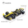 MOC Technical JKC7205 Racing 1:8 Rennfahrer 27 Formel Baustein Fernsteuerung Beleuchtung Rennen Renault F1 Spielzeug Geschenk für Kinder