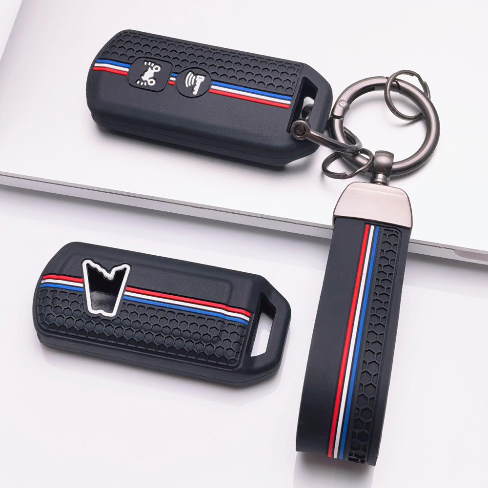 Key Cover for Honda PCX 125 150 160 with Keychain Anti-Scratch Surface Shockproof Structure Soft Grip Texture Easy Install Design Car Remote Accessory