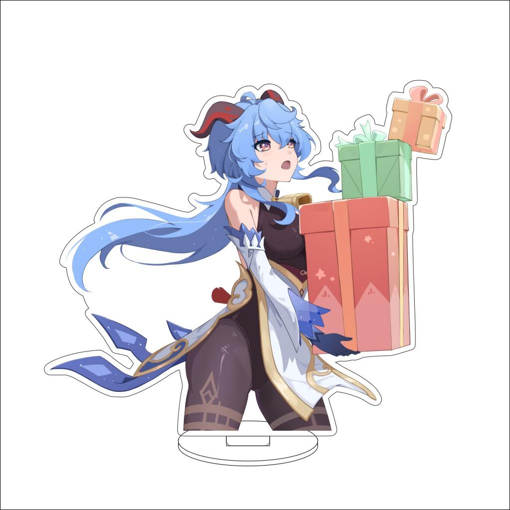 16CM Anime Genshin Impact Cosplay Acrylic Stand Ornaments  Ganyu Figure Stand Halloween Gifts