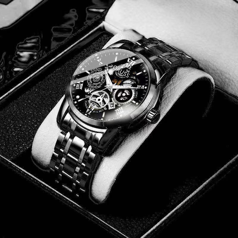 

Мужские новые полностью автоматические часы Core с полыми модными светящимися мужскими часами в стиле ретро в подарок