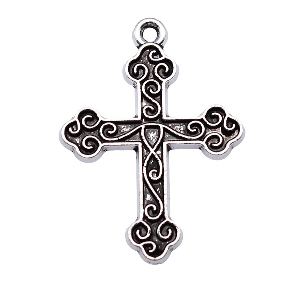 Hollow Cross Charms Multi Color Alloy Pendants For Gothic Christian Jewelry Accessories