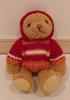 [USED] Teddy Bear Hooded Sweater, Bear Plush Toy, Melia Knit, Brown, Red