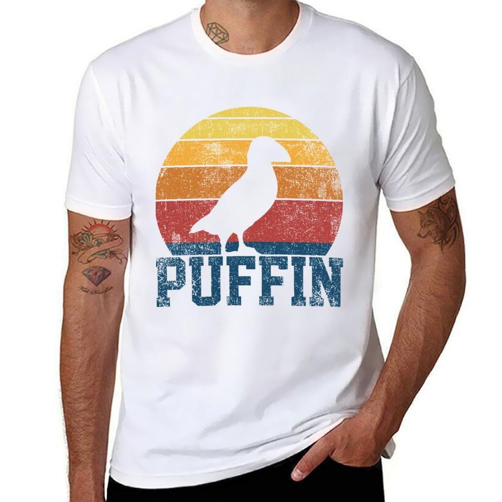 Puffin Birds Iceland Retro Tshirt Holiday Party Tee Shirt