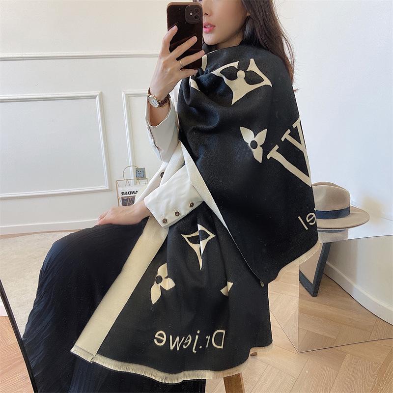 Women's Cashmere Blend Double-Sided Scarf - Autumn/Winter Warm Shawl, Versatile High-End Fashion