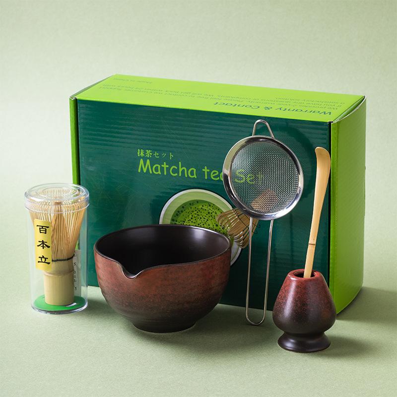 Matcha Whisk Set, 8Pcs Floral Ceramic Matcha Set Matcha Thoughtful Matcha Whisk Gift for Matcha Lover