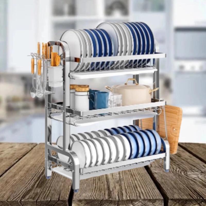 3-Tier Aluminum Countertop Dish Drying Rack
