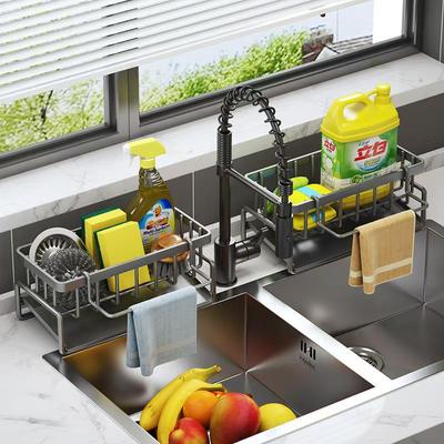 Multi-Functional Kitchen Utensil Drain Basket and Dishcloth Rack