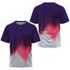 T-shirt à rayures dégradées tendance pour homme, vêtement d'été décontracté pour entraînement de badminton et de tennis de table