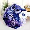 Flower Owl  pattern, automatic folding umbrella, portable and foldable design, 8 ribs, a Christmas or birthday gift.