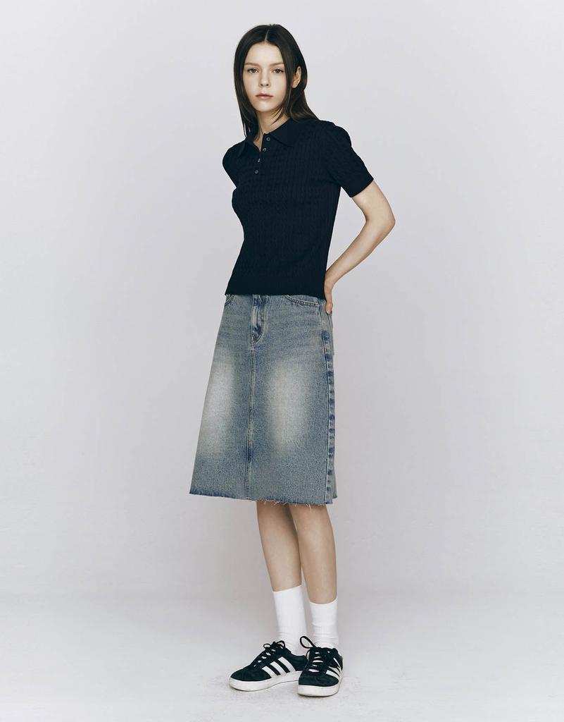 GIORDANO Denim Midi Skirt 165540 [2 Colors]