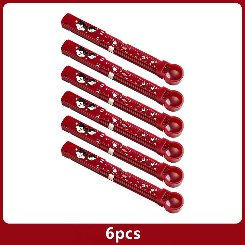 6Pcs Cartoon Snack Sealing Clip With Date Scale Sealer Portable Food Sealing Clip Plastic Snack Clip Seasoning Bag Sealing Clip