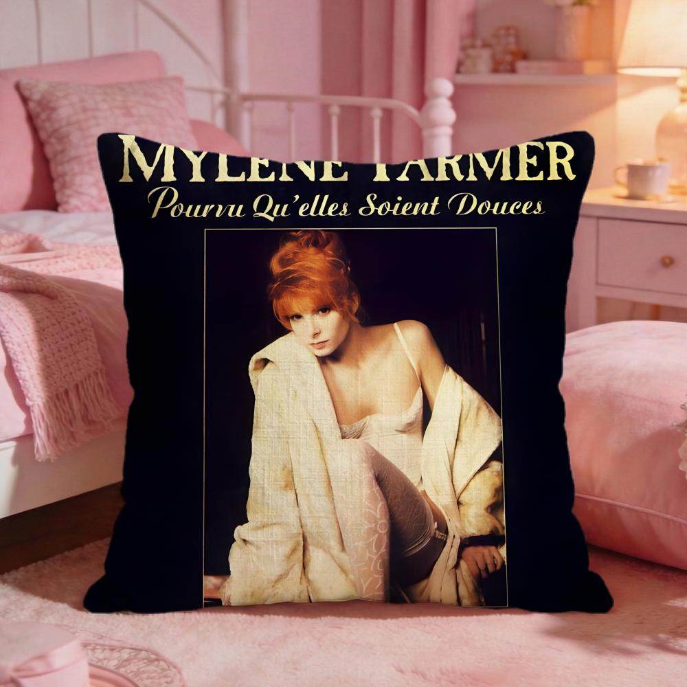 Singer MMylene Farmer Cushion Cover Premium Comfort Reversible Pillow Cove Two In One Design For Any Room Car Interior