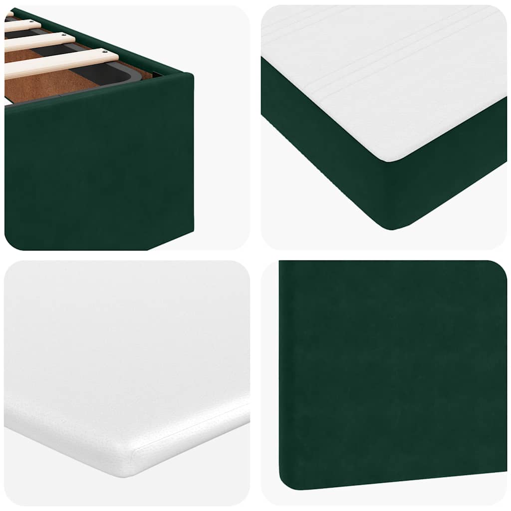 Ottoman Bed with Mattress Dark Green 160x200 Cm Velvet