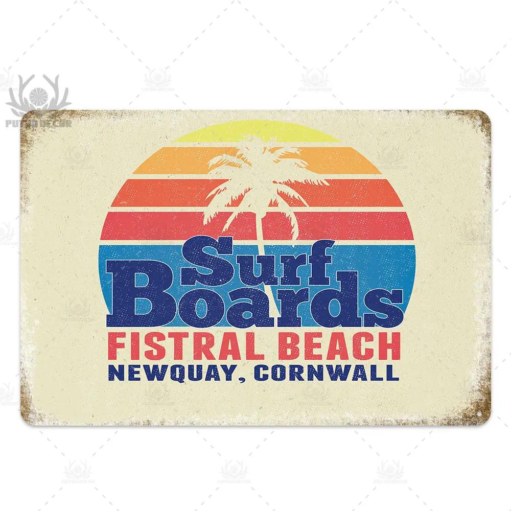 Beach Tin Sign Plaque Metal Vintage Summer Metal Wall Sign Beach Decor for Beach Bar Beach House Seaside Decorative Plate