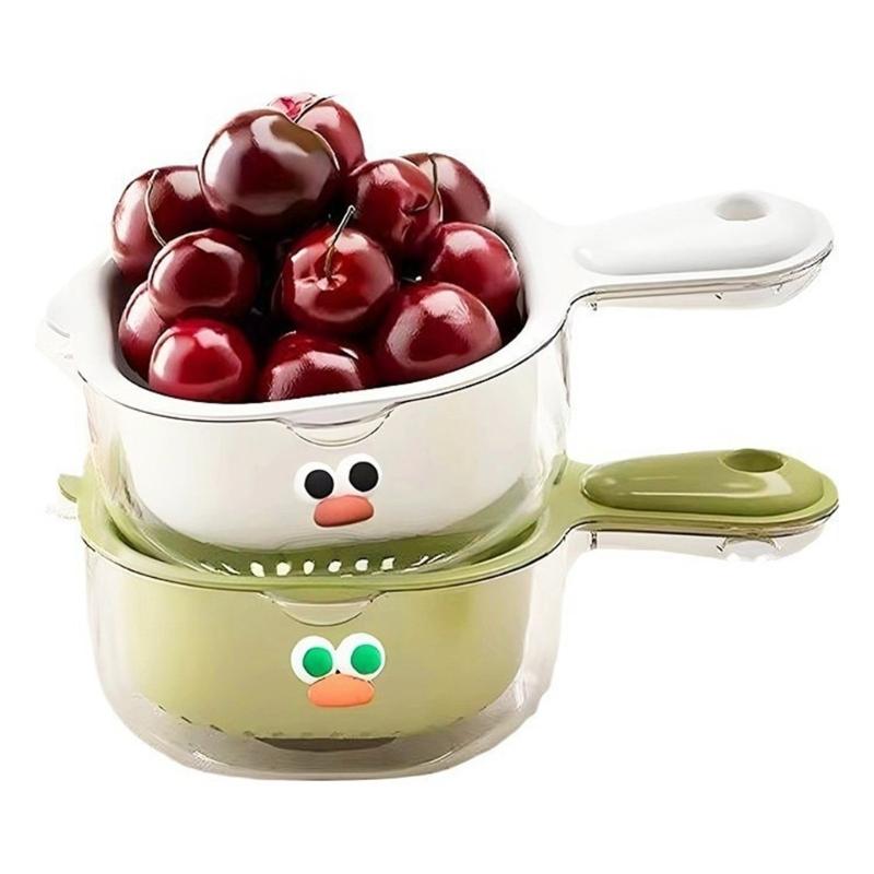 Practical Vegetable Washing Basket Incorporating Drainer Function and Fun Handle for Enjoyable Cooking Experiences