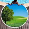 Big Tree Print Round Beach Towels, Polyester Sand Resistant Shawl Beach Blanket,Soft Absorbent Quick Dry Pool Towel Picnic Mat