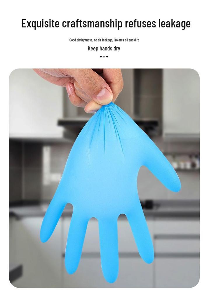 Food Grade Disposable Nitrile Gloves: Wear-Resistant, Acid & Alkali Resistant for Kitchen & Laboratory Use
