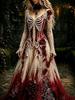 Hot Sale Craft V-Neck Sweet Ladies Halloween Dress Ladies Dress