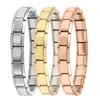Fashion Stainless Steel Italian Elastic Charm Bracelet 9mm Width Bracelet Bangle Simple Design Girls Men Women DIY Jewelry Gifts