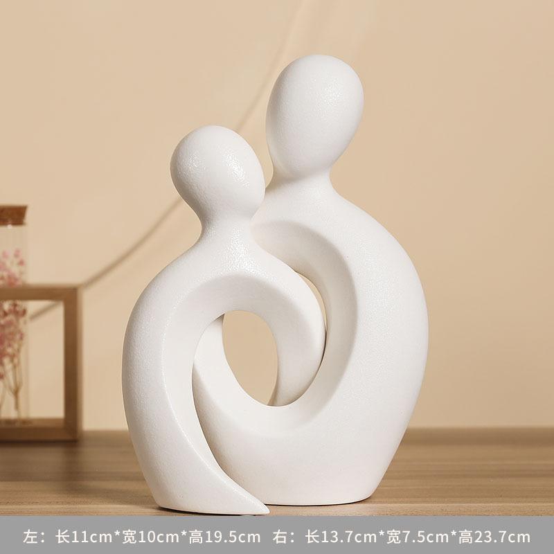 Abstract Figures Living Room TV Cabinet Ceramic Couple Cross Decoration Home Decor Modern Wine Cabinet Entrance Bookshelf Decor