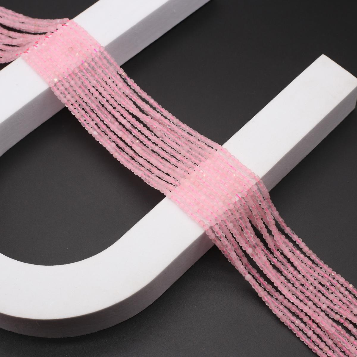 

Граненые бусины из натурального камня, розовый кварц/хризолит, квадратные маленькие бусины для изготовления ювелирных изделий, ожерелье, браслет, серьги, аксессуары Rose Quartz/2mm