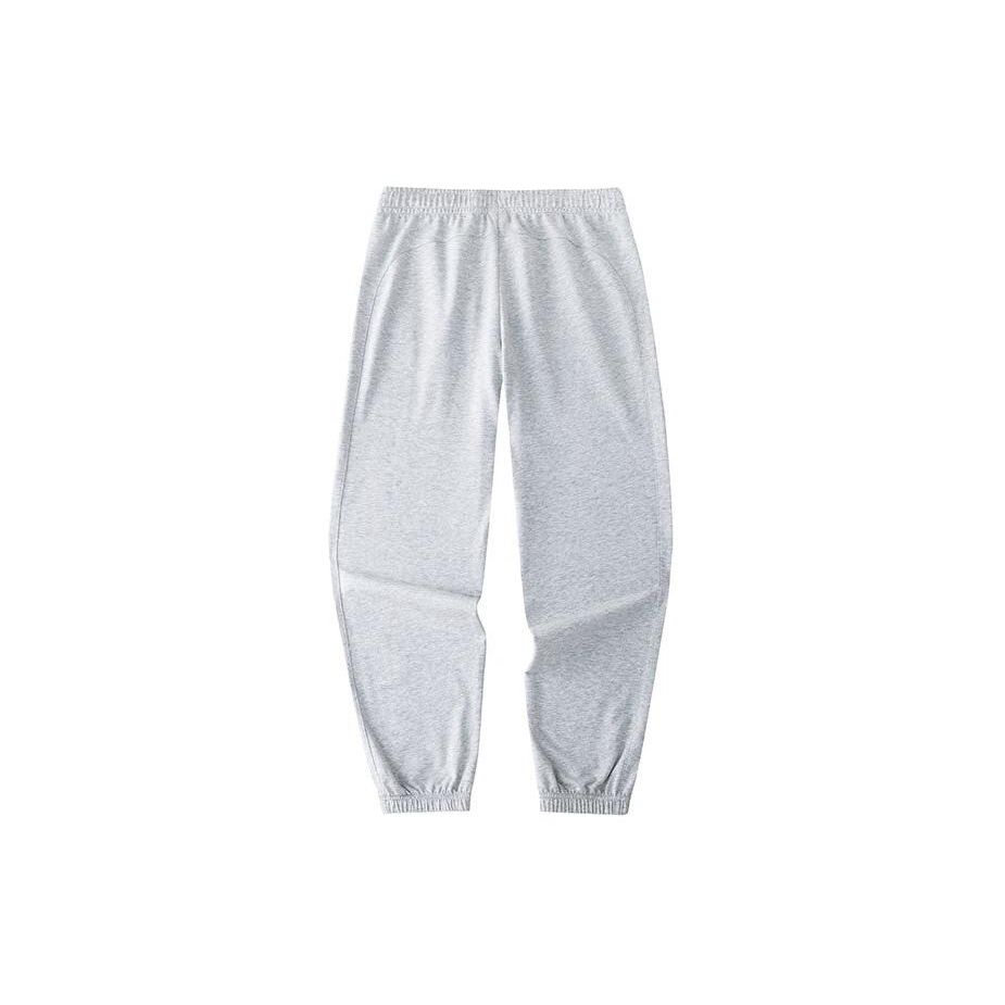 Anta Solid Color Mid Waist Simple Cuffed Knitted Sports Pants Women bottoms Gray 162428302-1