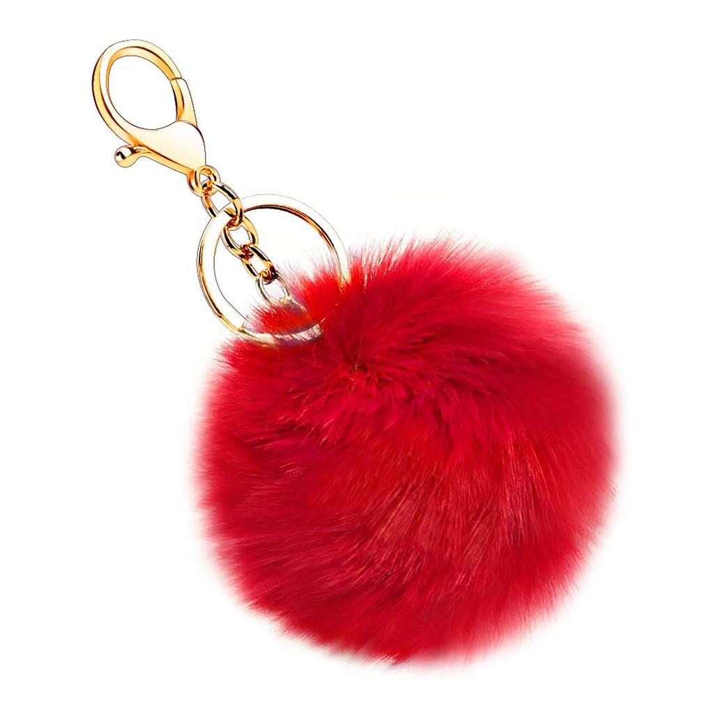 Ball Key Chain Bag Plush Car Key Ring Automobile Metal Key Pendant