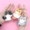 Pu Leather Keychain Holder Compatible With Airtag, Cute Pet Cat And Dog Gps Tracker Case Charm Key Ring