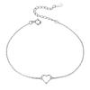 Delicate Silver Bracelet with a Heart, 925 Silver