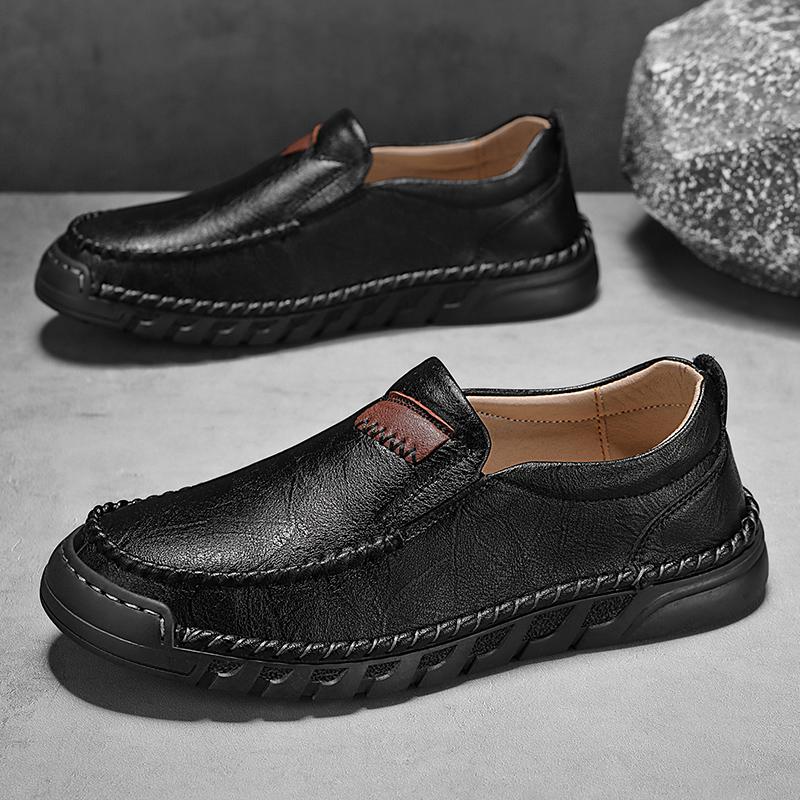 38-46 Men's Leather Casual Shoes Handmade Loafers Comfortable Men's Slip On Shoes Flat Moccasins Men's Sneakers