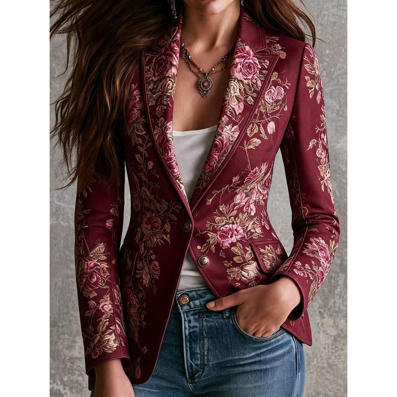 PEYWOW Jaquetas e casacos femininos vintage casuais outono inverno manga comprida gola POLO