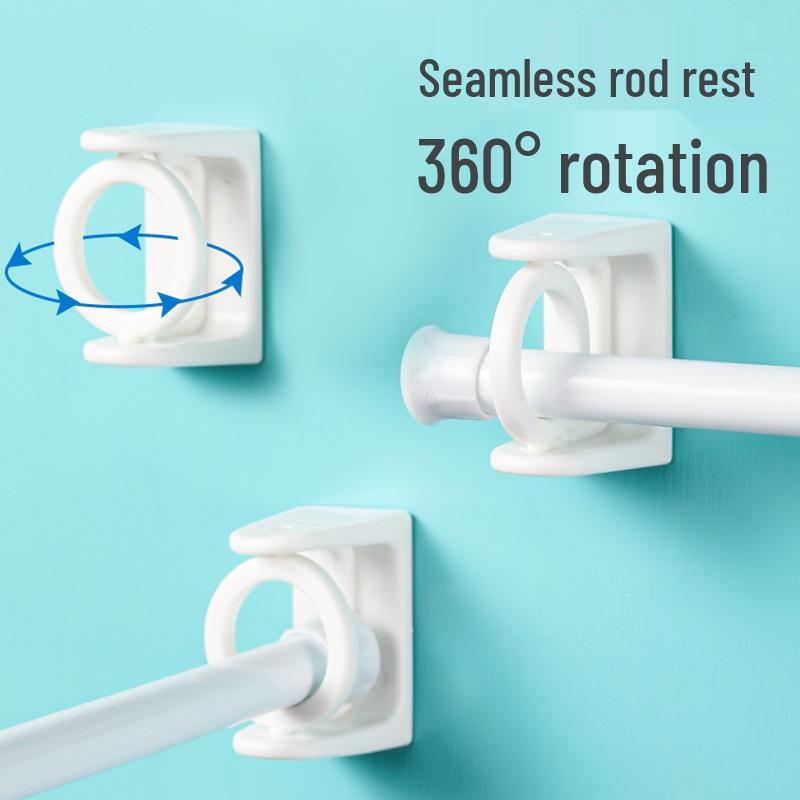360° Rotating Transparent Wall-Mounted Retractable Hanging Rod Bracket