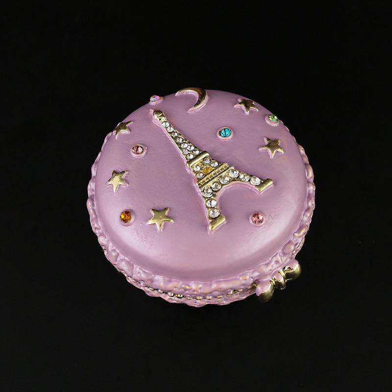 New enamel color diamond-encrusted tower jewelry box, dresser ornament jewelry, ring stud earrings storage box, flip cover and dust-proof.