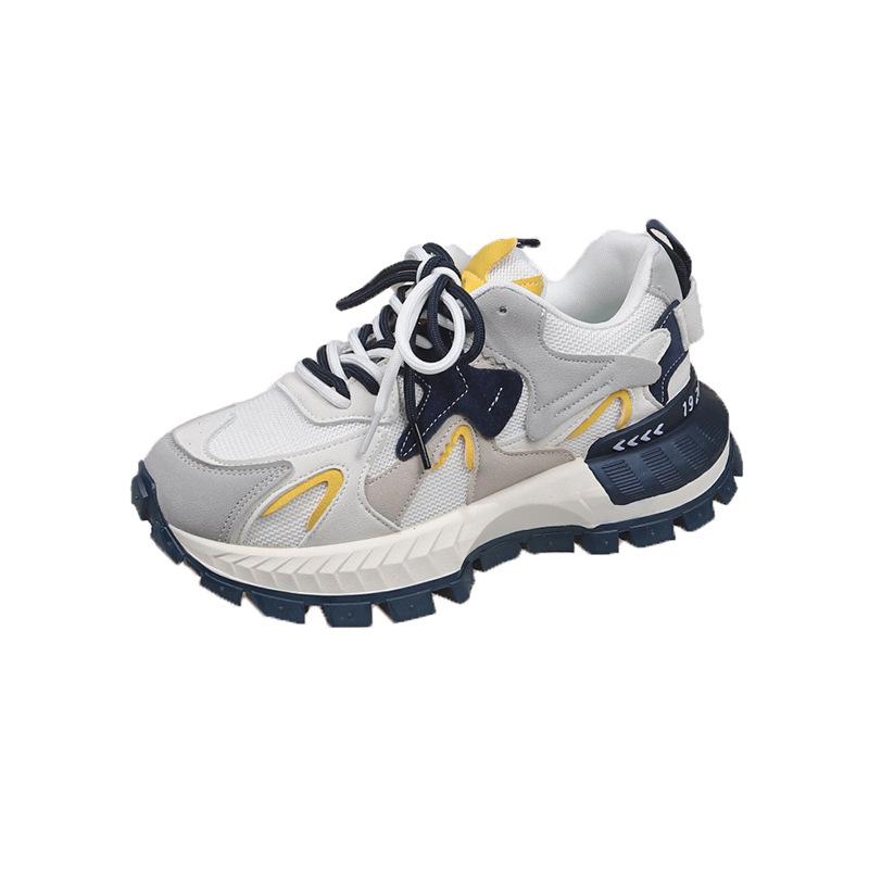 

Ретро цветовая гамма, толстая подошва, увеличивающие рост кроссовки-папы, женские 2025, сетчатые, новые студенческие, универсальные, повседневные спортивные туфли Форреста Гампа 35