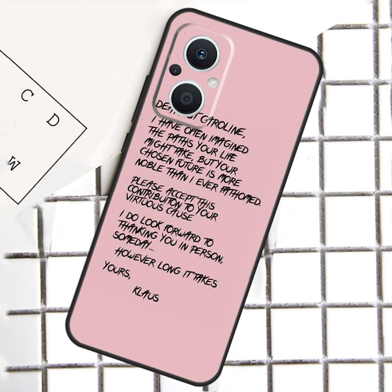 The Vampire Diaries Quotes Art Phone Case For OPPO Reno 7 8 Lite 8T 10 11 12 13 14 Pro 14F OPPO Find X9 X8 X6 X5 Pro Cover