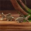 Cute Vintage Brass Goldfish Statue Ancient Lifelike Goldfish Figurines Elegant Exquisite Lucky Charm Animal Sculpture Set