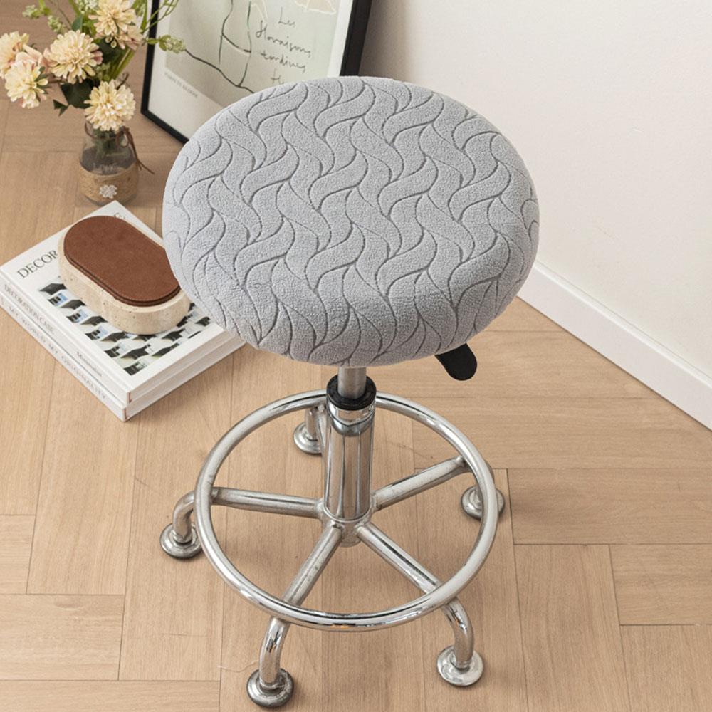 Bar Stool Cover Soft Velvet Round Chair Cover Removable Stool Slipcover Coffee Shop Stool Cover Non-Slip Seat Cushion Protector