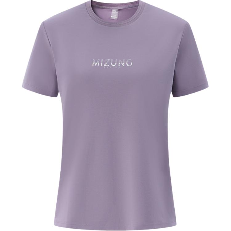 

Mizuno Прохладная и приятная к коже универсальная футболка с круглым вырезом и коротким рукавом женские топы темно-фиолетовый K2CA42R2 S