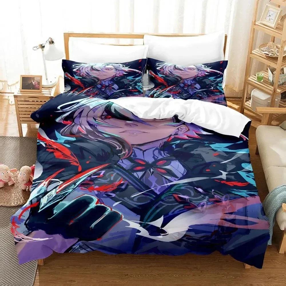 Comfortable Anime Print Duvet Cover Set With Duvet Cover And Pillowcases King Queen Twin Sizes For All Ages
