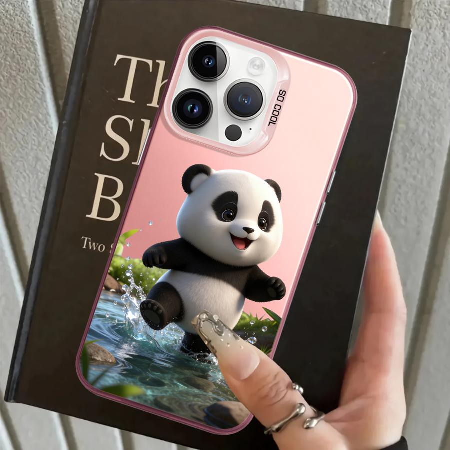 Chubby Panda Back Phone Cover Case for iPhone 17 Pro Max 11 XS 13 Pro XR 12 Air 15 Plus 16 14