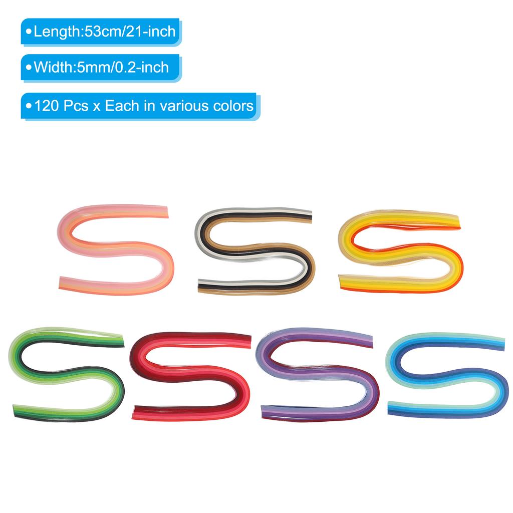 600/840pcs Quilling Strips Paper 5mm 0.2" Origami Paper Quilling Strip Mixed Color for Art DIY Hand Craft Christmas Tools