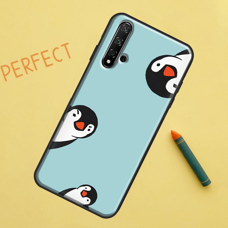 Cute Kawaii Penguin For Huawei Nova 8i 12i 11i 12s Y73 Y72 Y61 Y91 Y90 Y70 Y60 9 10 SE P30 P40 Lite P60 Pro Case
