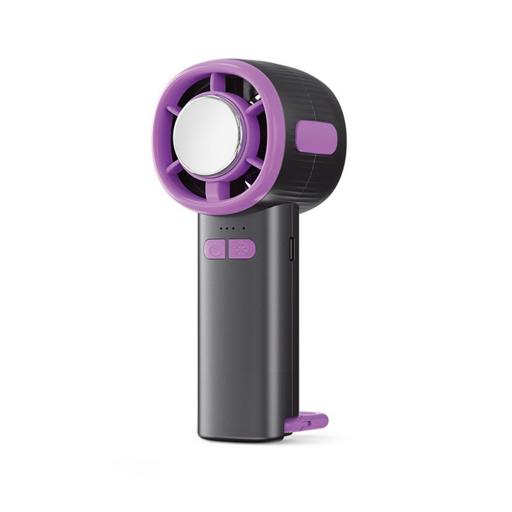 Semiconductor Refrigeration Handheld Small Fan LED Display High-speed Ice Compress Mini Fan with Hanging Buckle Rechargeable
