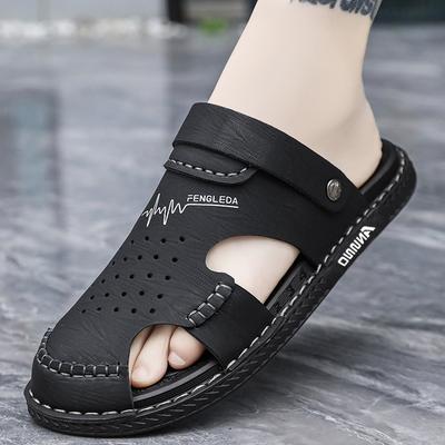 Herren Baotou Sandalen Sommer neu Outdoor Kühl Atmungsaktiv Rutschfest Wasserdicht Strandschuhe Weiche Sohle Mode Dual-Purpose Hausschuhe