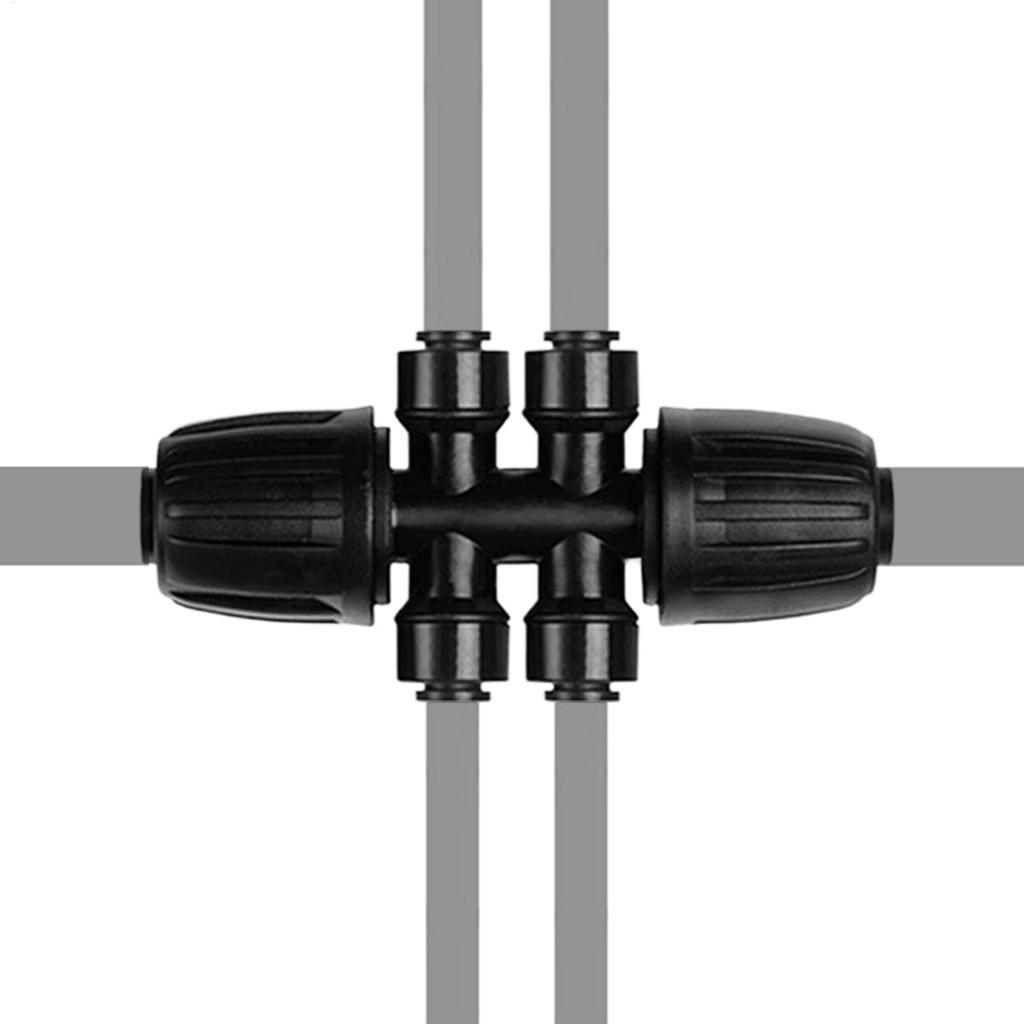 Drip Irrigation Fittings 6-Way Drip Line Splitter Parts Anti-Drop Irrigation Connectors for Outdoor Garden Lawn Backyard Flower
