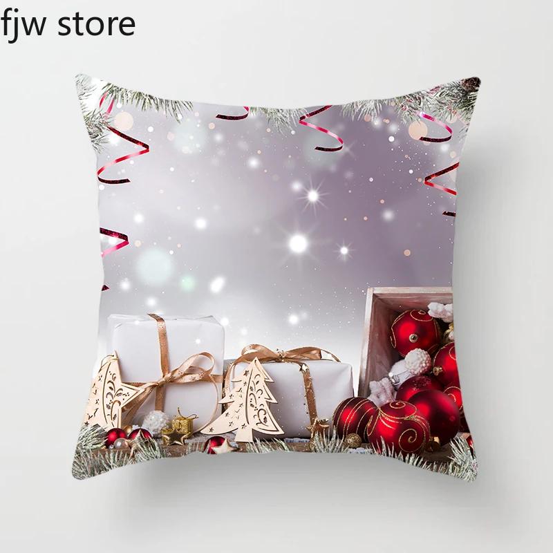 Christmas New Year Decoration Pillowcase  Ball Pendant Printed Throw Pillow Cover Sofa Cushion  Home