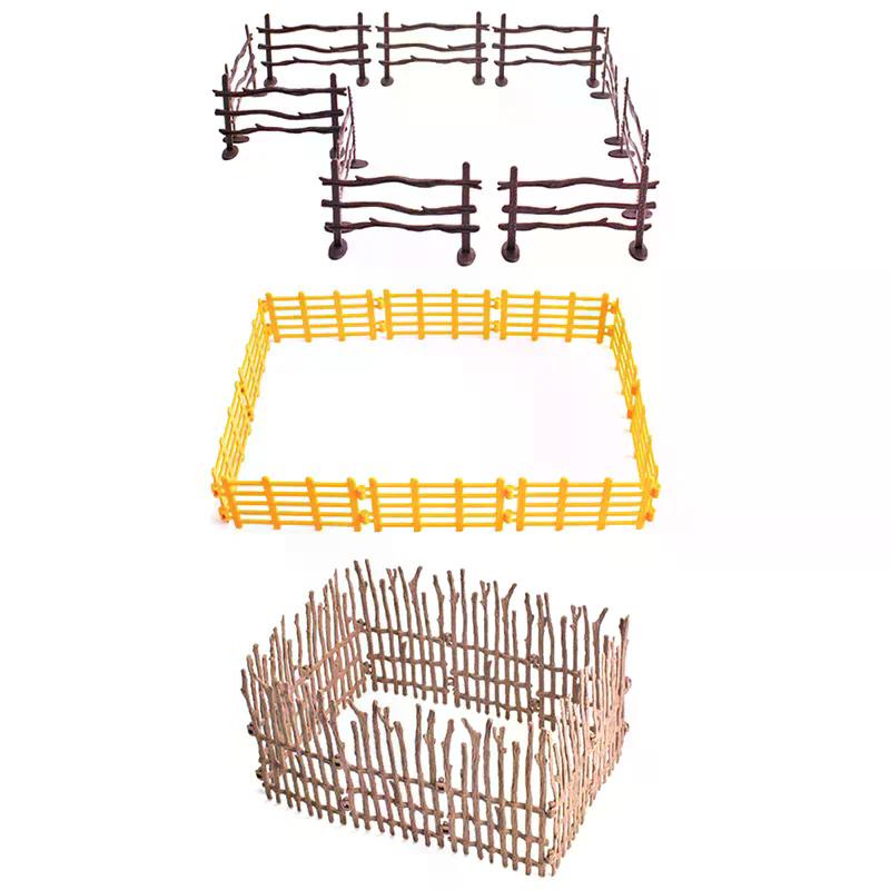 1 Set DIY Kids Toys Simulation Animals Farm Poultry Fence Models Pasture Zoo Figurines Captive Fence Wild Wolf Guardrail