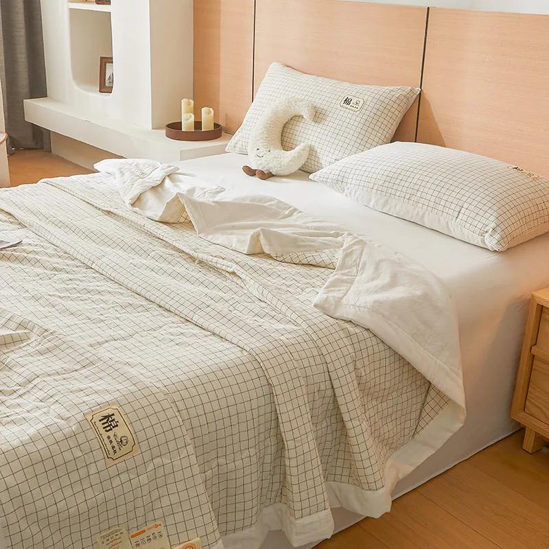 Summer Quilt - 100% Cotton Color Woven, Breathable & Skin-Friendly (No Print, Machine Washable)