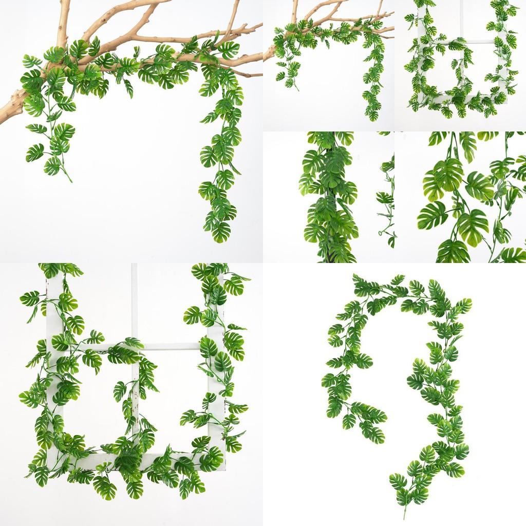 Faux Plant Monstera Deliciosa Liebm Vines Wall Hanging With Silk Flowers For Wedding And Restaurant Interior Decor