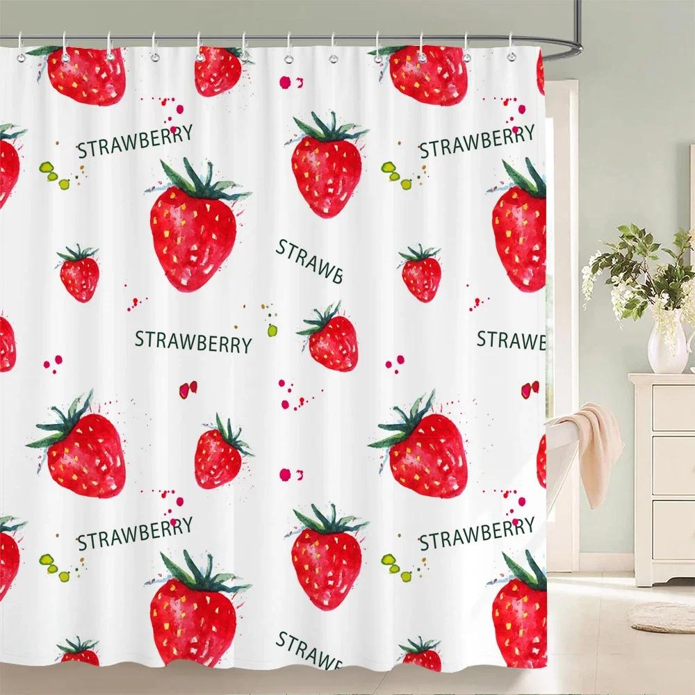 Fresh Fruit Pineapple Shower Curtain 3D Bath Screen Waterproof Fabric Bathroom Decor Large With Hook Bathroom Curtains